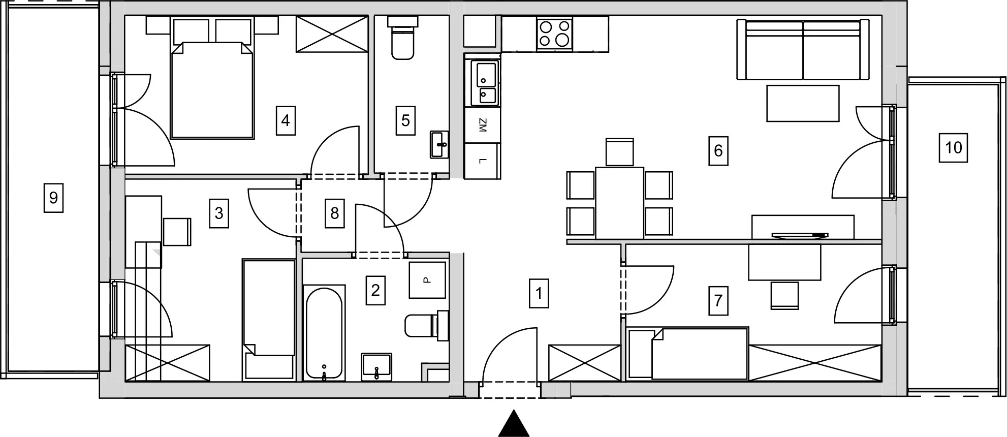 Mieszkanie 72,70 m², piętro 1, oferta nr B5-K3-1-1, ATAL Strachowicka, Wrocław, Żerniki, Fabryczna, ul. Strachowicka