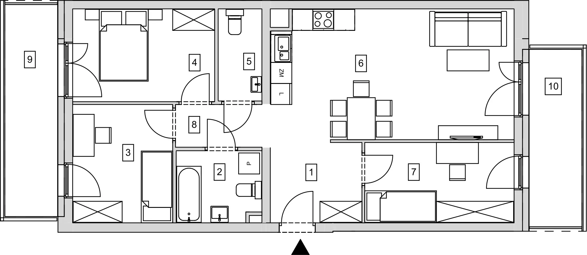 Mieszkanie 72,70 m², piętro 3, oferta nr B5-K3-3-1, ATAL Strachowicka, Wrocław, Żerniki, Fabryczna, ul. Strachowicka