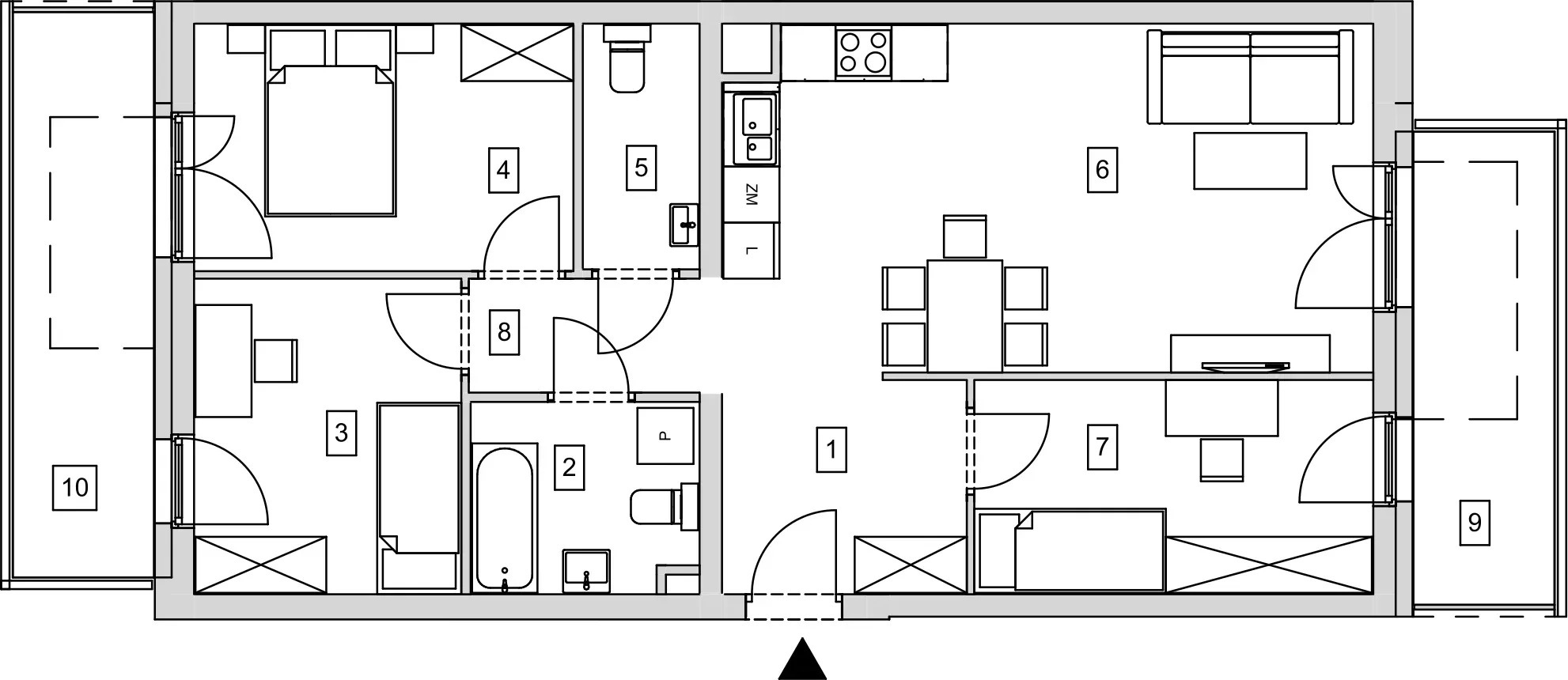 Mieszkanie 72,70 m², piętro 4, oferta nr B5-K3-4-1, ATAL Strachowicka, Wrocław, Żerniki, Fabryczna, ul. Strachowicka