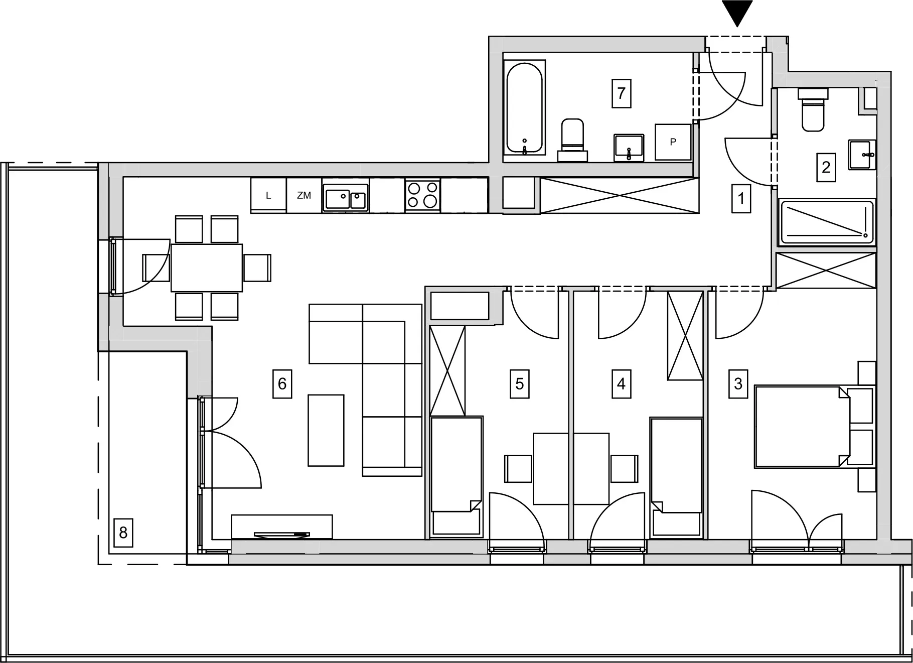 Mieszkanie 79,48 m², piętro 3, oferta nr B7-K1-3-4, ATAL Strachowicka, Wrocław, Żerniki, Fabryczna, ul. Strachowicka