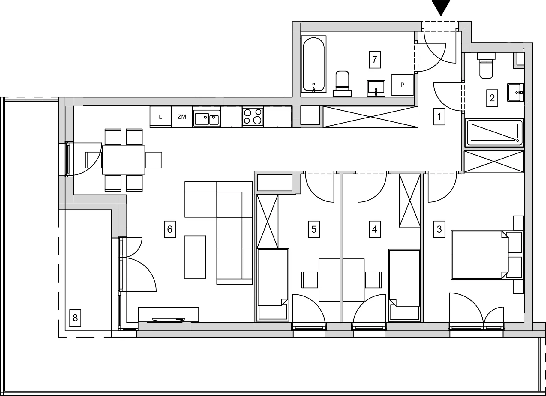 Mieszkanie 79,51 m², piętro 3, oferta nr B8-K1-3-4, ATAL Strachowicka, Wrocław, Żerniki, Fabryczna, ul. Strachowicka