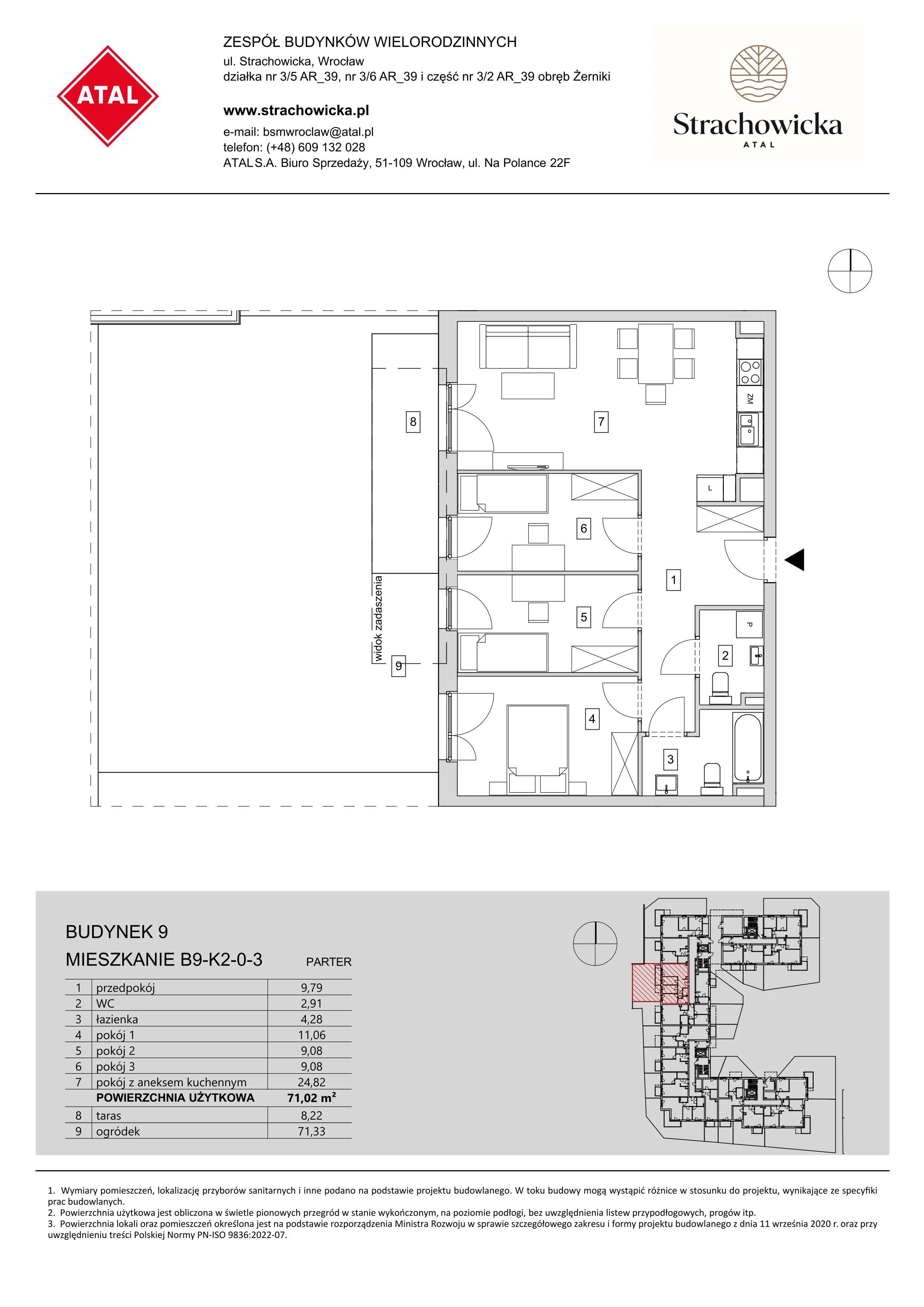 Mieszkanie 71,02 m², parter, oferta nr B9-K2-0-3, ATAL Strachowicka, Wrocław, Żerniki, Fabryczna, ul. Strachowicka