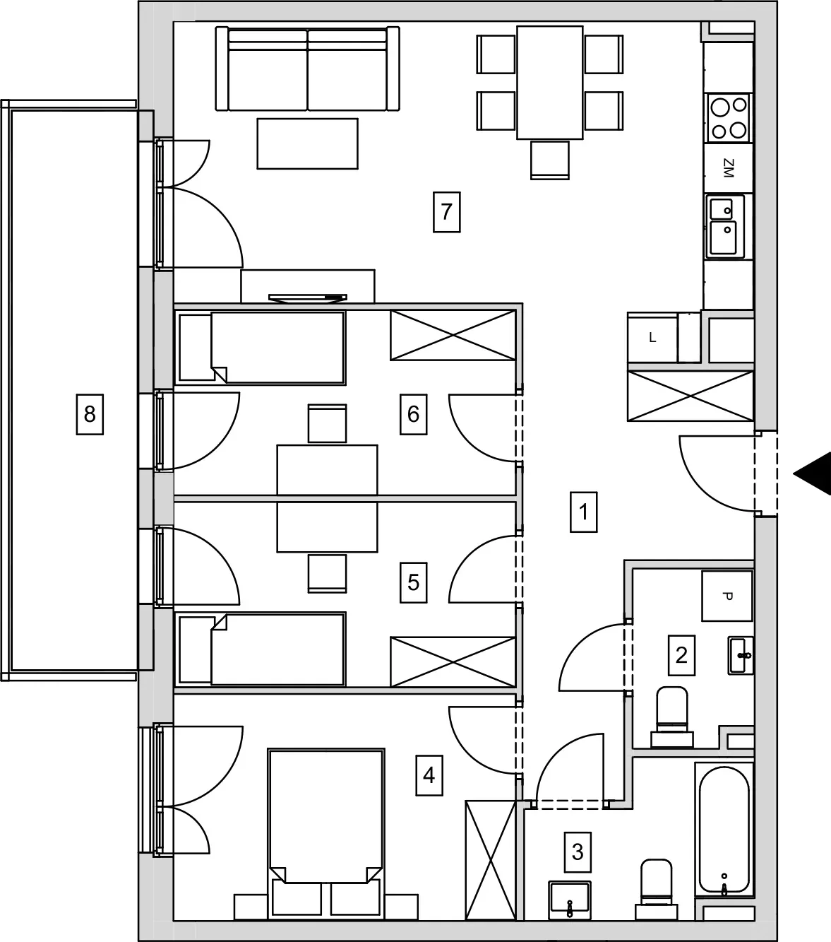 Mieszkanie 71,13 m², piętro 1, oferta nr B9-K2-1-4, ATAL Strachowicka, Wrocław, Żerniki, Fabryczna, ul. Strachowicka