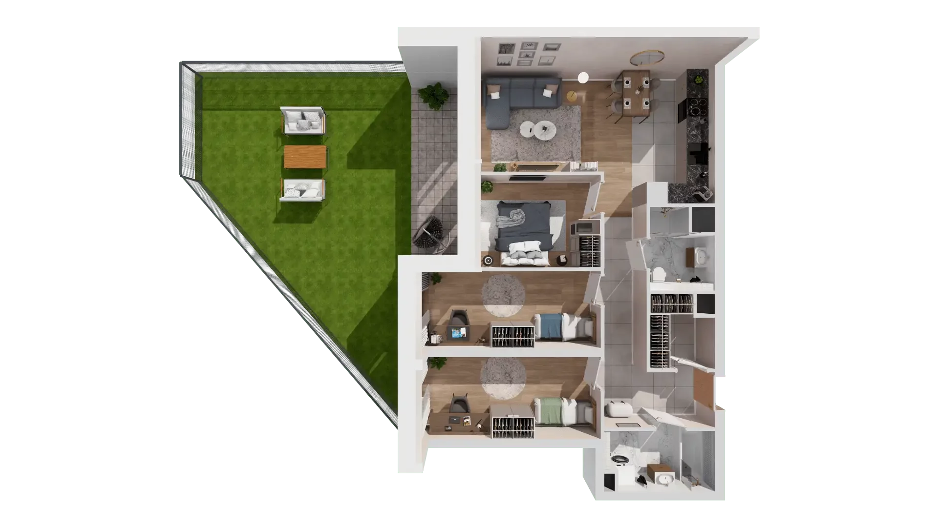 4 pokoje, mieszkanie 80,58 m², parter, oferta nr 1B.0.86, Francuska Park VIIIB, Katowice, Osiedle Paderewskiego-Muchowiec, Muchowiec, ul. Szybowcowa