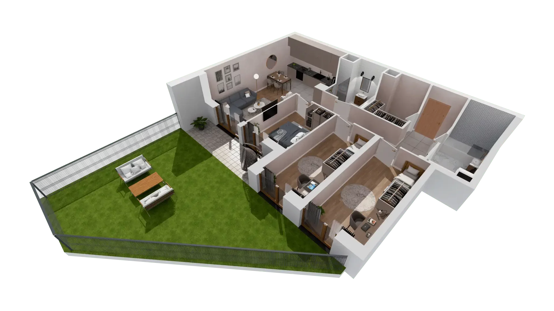 4 pokoje, mieszkanie 80,58 m², parter, oferta nr 1B.0.86, Francuska Park VIIIB, Katowice, Osiedle Paderewskiego-Muchowiec, Muchowiec, ul. Szybowcowa