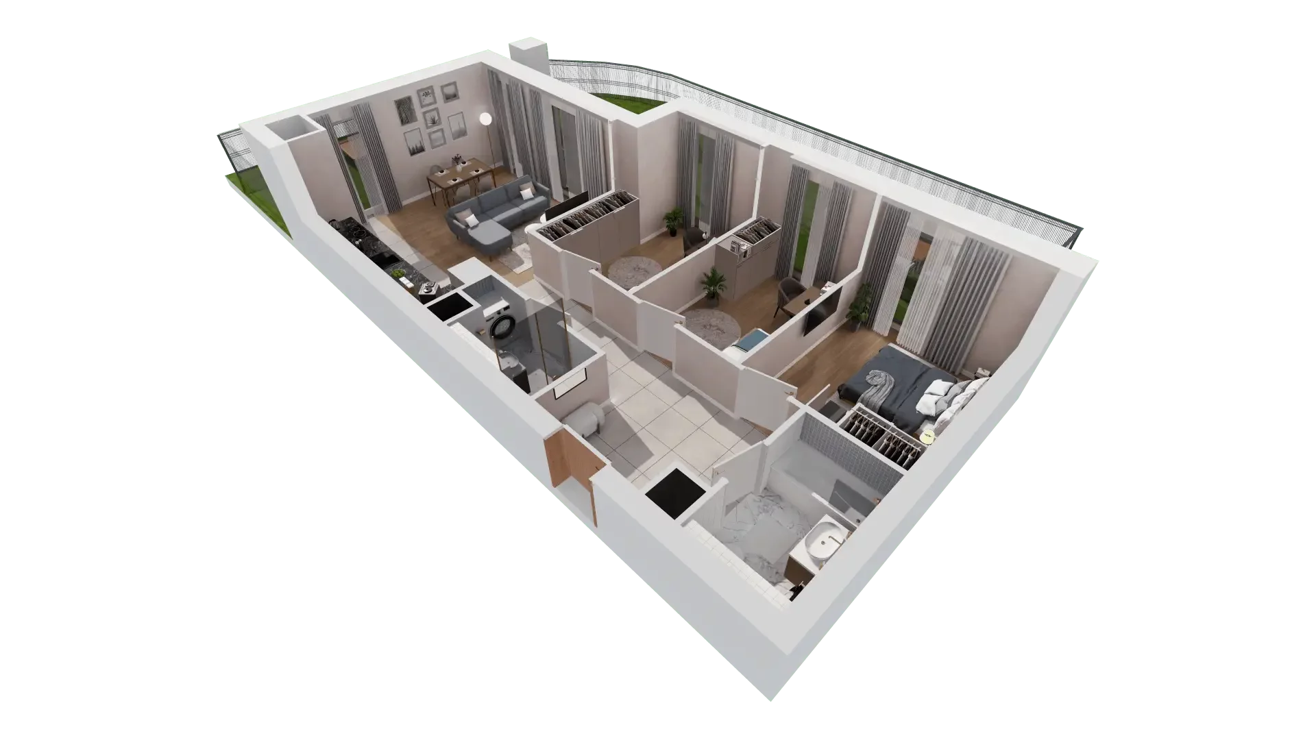 4 pokoje, mieszkanie 72,88 m², parter, oferta nr 1B.0.91, Francuska Park VIIIB, Katowice, Osiedle Paderewskiego-Muchowiec, Muchowiec, ul. Szybowcowa