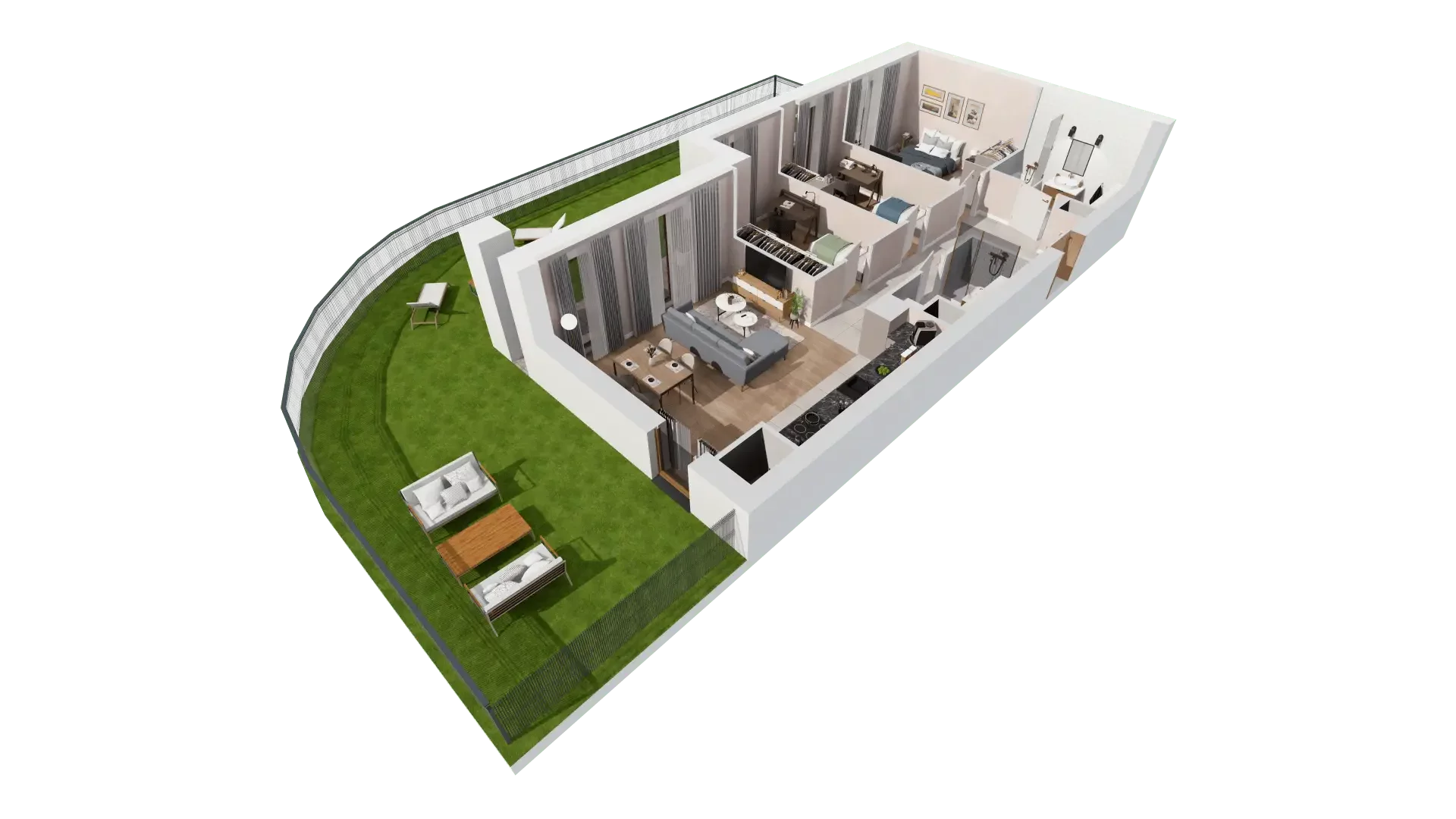 4 pokoje, mieszkanie 72,88 m², parter, oferta nr 1B.0.91, Francuska Park VIIIB, Katowice, Osiedle Paderewskiego-Muchowiec, Muchowiec, ul. Szybowcowa