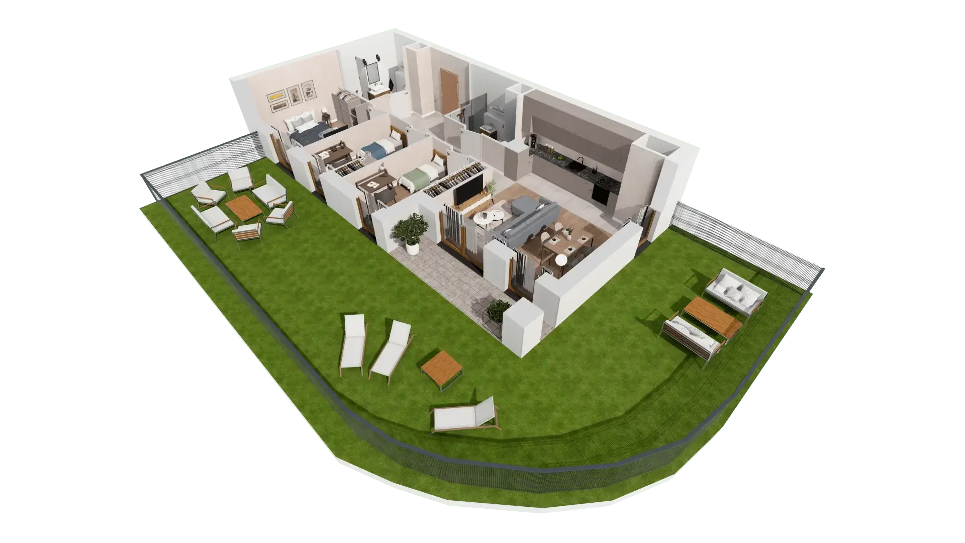 4 pokoje, mieszkanie 72,88 m², parter, oferta nr 1B.0.91, Francuska Park VIIIB, Katowice, Osiedle Paderewskiego-Muchowiec, Muchowiec, ul. Szybowcowa