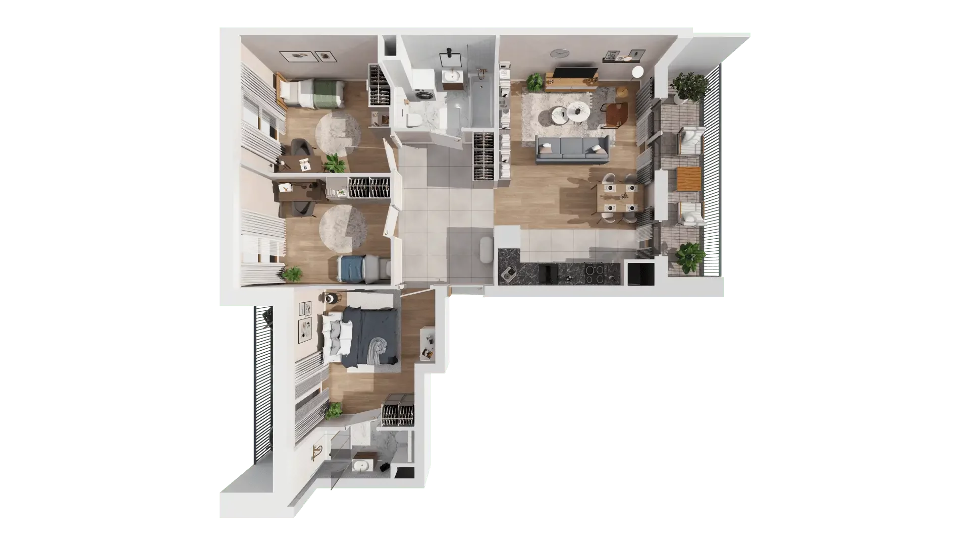 4 pokoje, mieszkanie 76,25 m², piętro 1, oferta nr 1C.1.150, Francuska Park VIIIB, Katowice, Osiedle Paderewskiego-Muchowiec, Muchowiec, ul. Szybowcowa