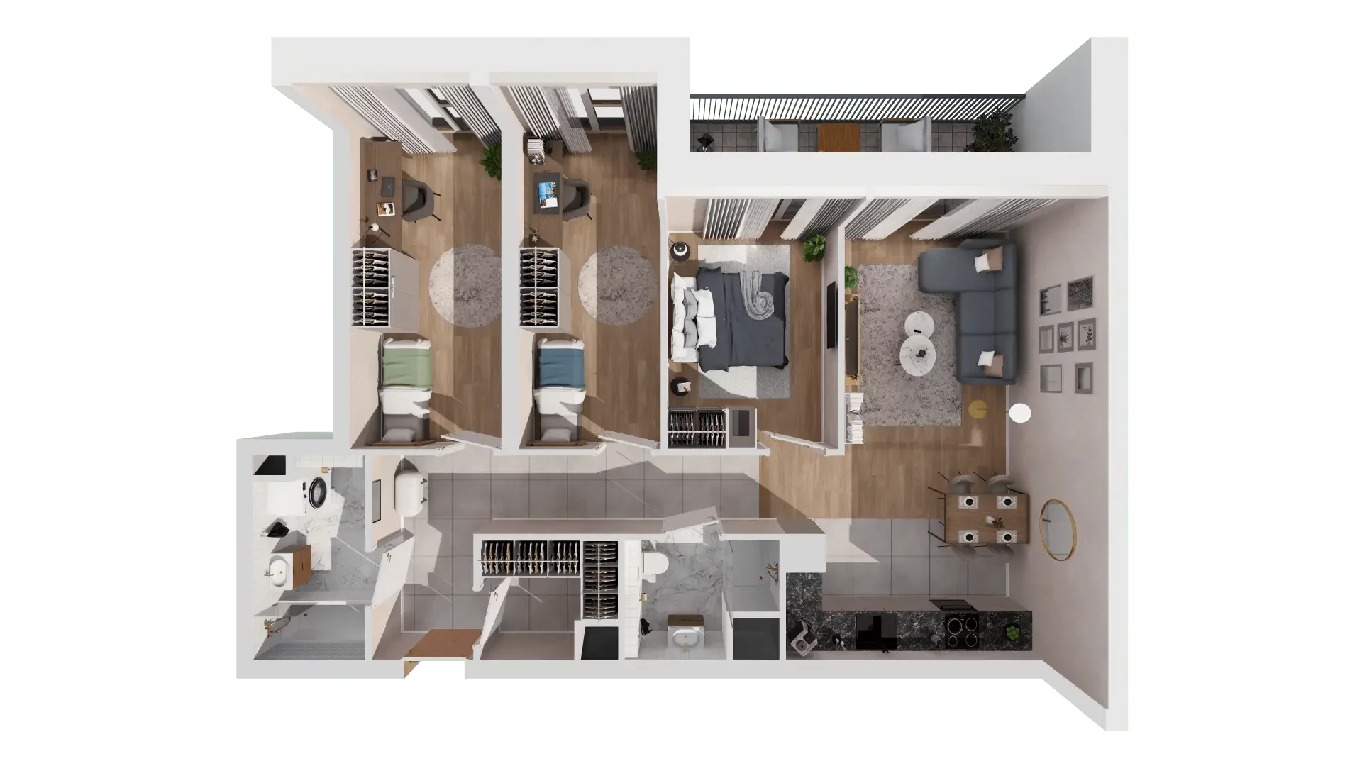 4 pokoje, mieszkanie 80,48 m², piętro 2, oferta nr 1B.2.98, Francuska Park VIIIB, Katowice, Osiedle Paderewskiego-Muchowiec, Muchowiec, ul. Szybowcowa
