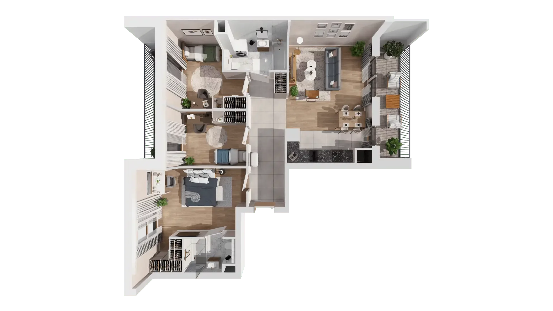 4 pokoje, mieszkanie 78,24 m², piętro 2, oferta nr 1C.2.153, Francuska Park VIIIB, Katowice, Osiedle Paderewskiego-Muchowiec, Muchowiec, ul. Szybowcowa