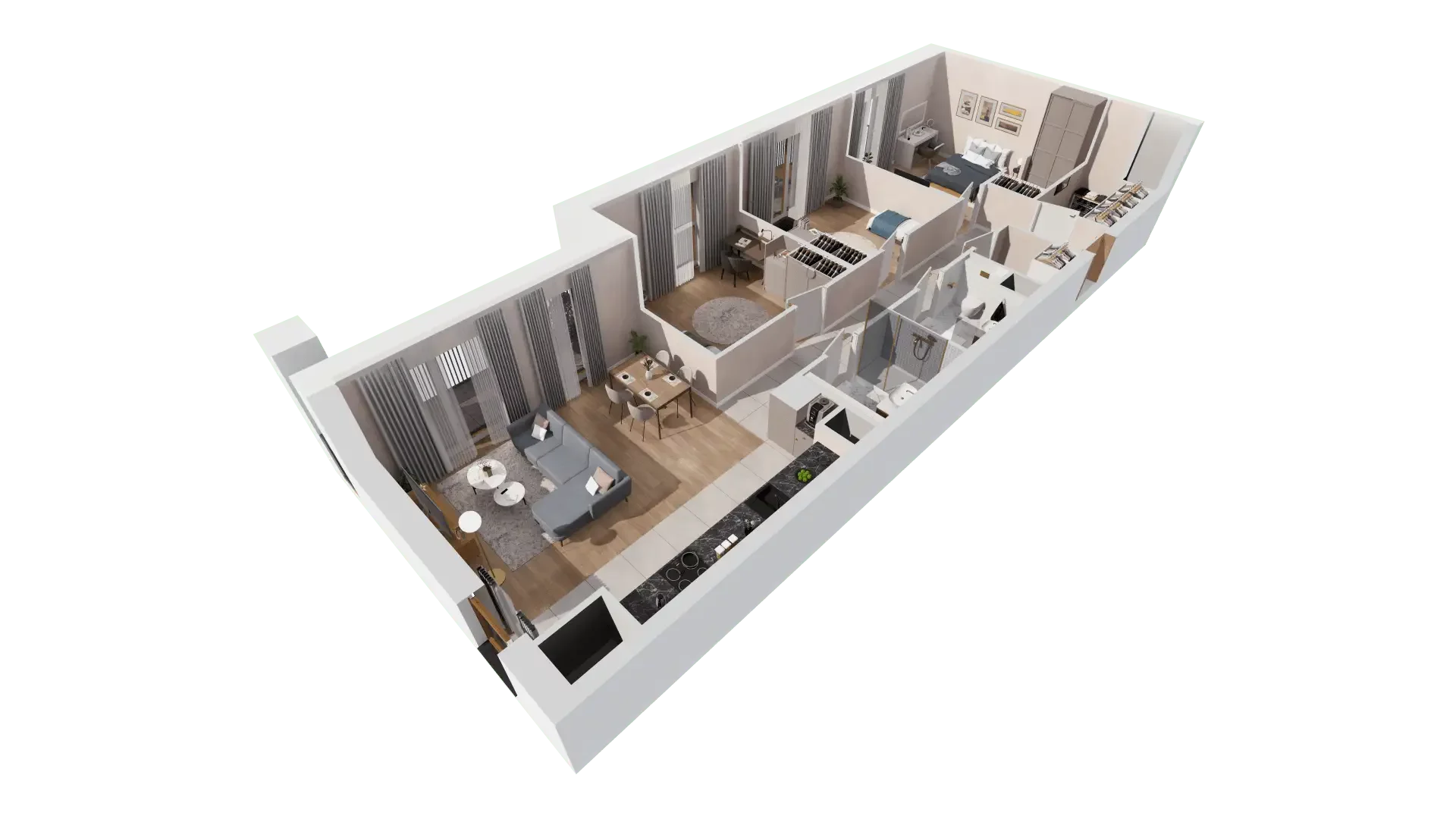4 pokoje, mieszkanie 97,43 m², piętro 3, oferta nr 1B.3.109, Francuska Park VIIIB, Katowice, Osiedle Paderewskiego-Muchowiec, Muchowiec, ul. Szybowcowa
