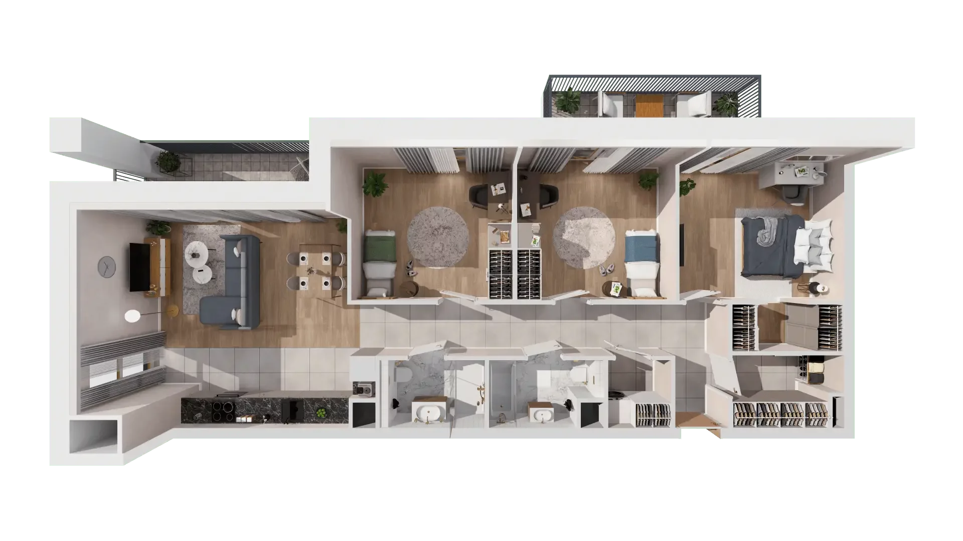 4 pokoje, mieszkanie 99,19 m², piętro 5, oferta nr 1B.5.121, Francuska Park VIIIB, Katowice, Osiedle Paderewskiego-Muchowiec, Muchowiec, ul. Szybowcowa