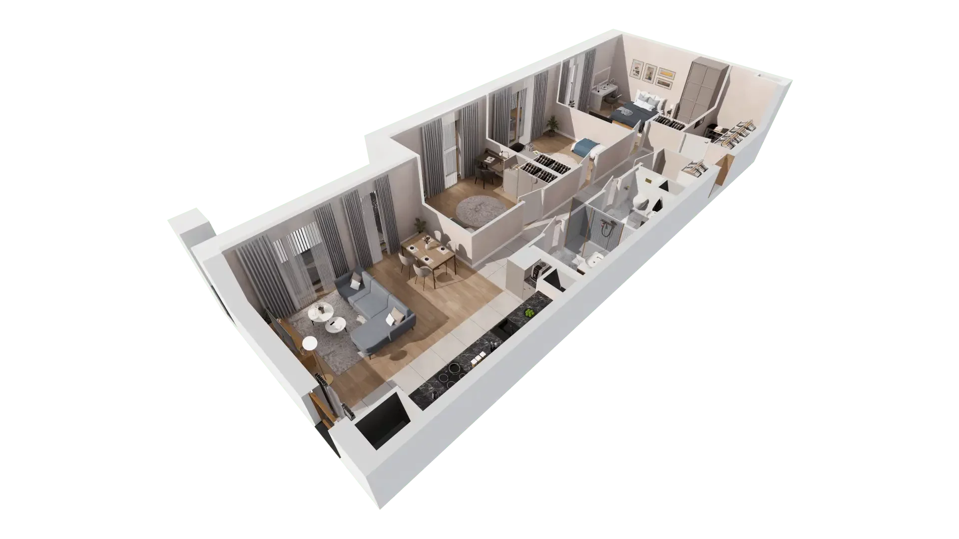 4 pokoje, mieszkanie 99,19 m², piętro 5, oferta nr 1B.5.121, Francuska Park VIIIB, Katowice, Osiedle Paderewskiego-Muchowiec, Muchowiec, ul. Szybowcowa