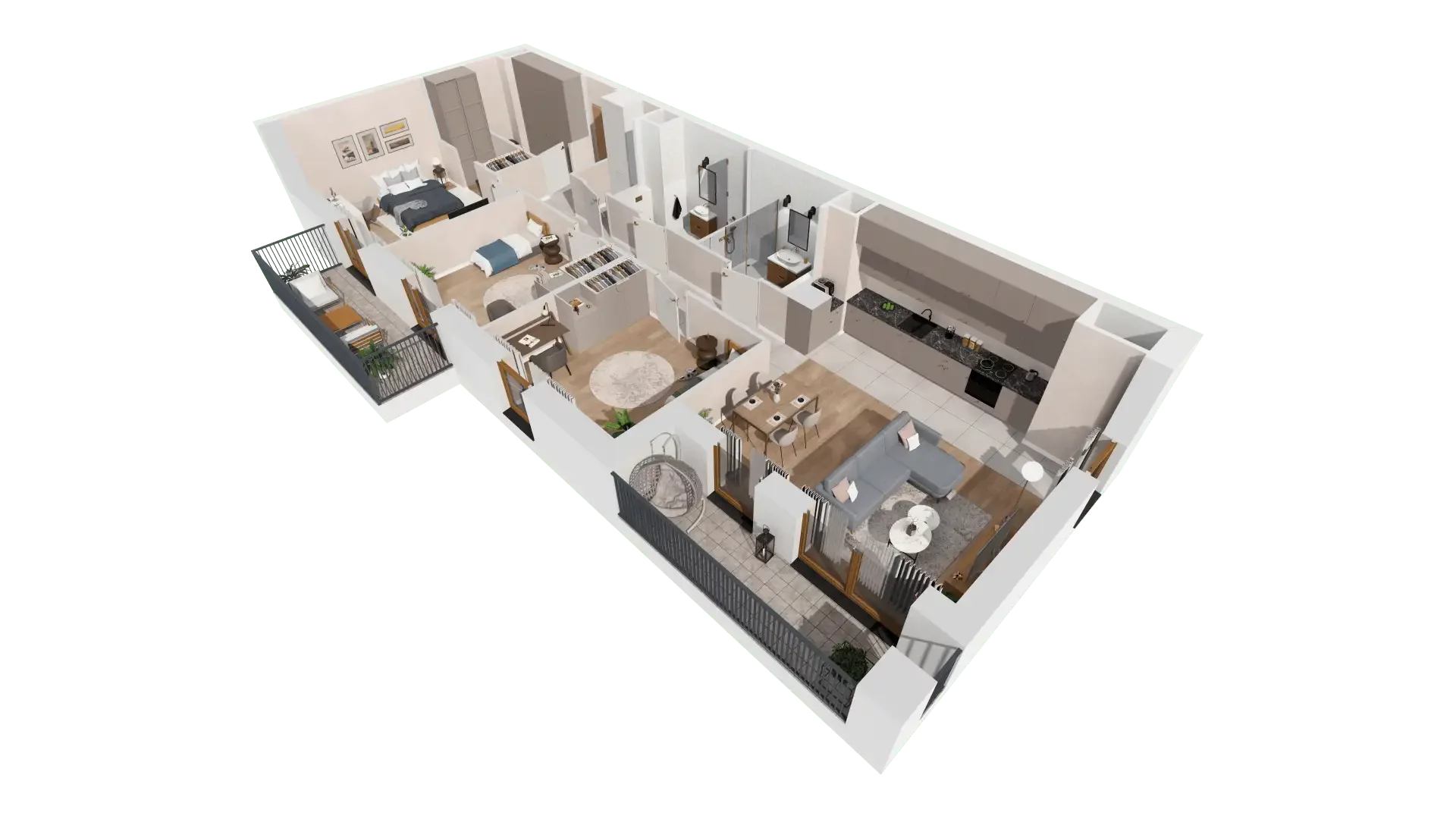 4 pokoje, mieszkanie 99,11 m², piętro 6, oferta nr 1B.6.127, Francuska Park VIIIB, Katowice, Osiedle Paderewskiego-Muchowiec, Muchowiec, ul. Szybowcowa