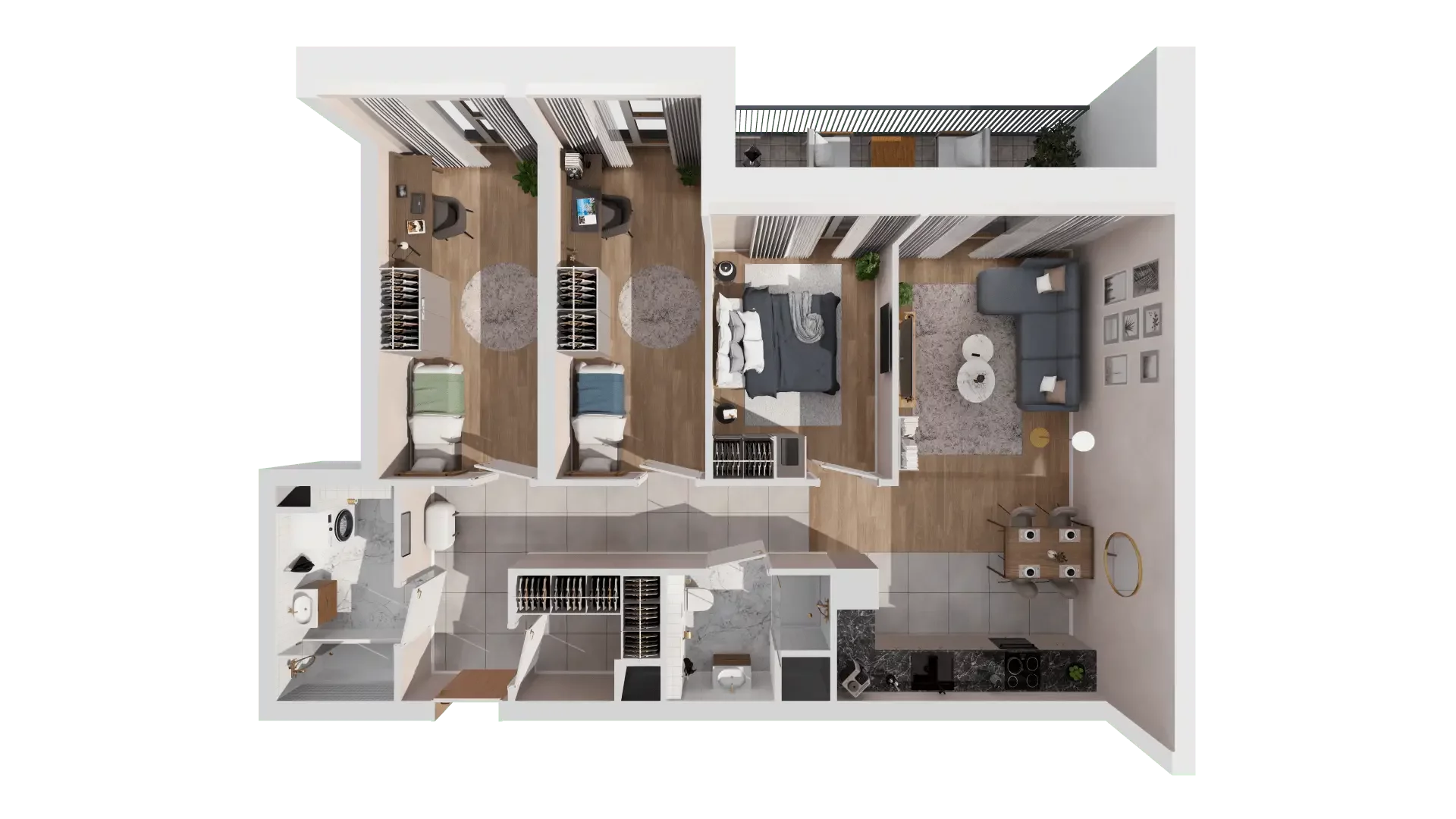4 pokoje, mieszkanie 82,34 m², piętro 7, oferta nr 1B.7.128, Francuska Park VIIIB, Katowice, Osiedle Paderewskiego-Muchowiec, Muchowiec, ul. Szybowcowa