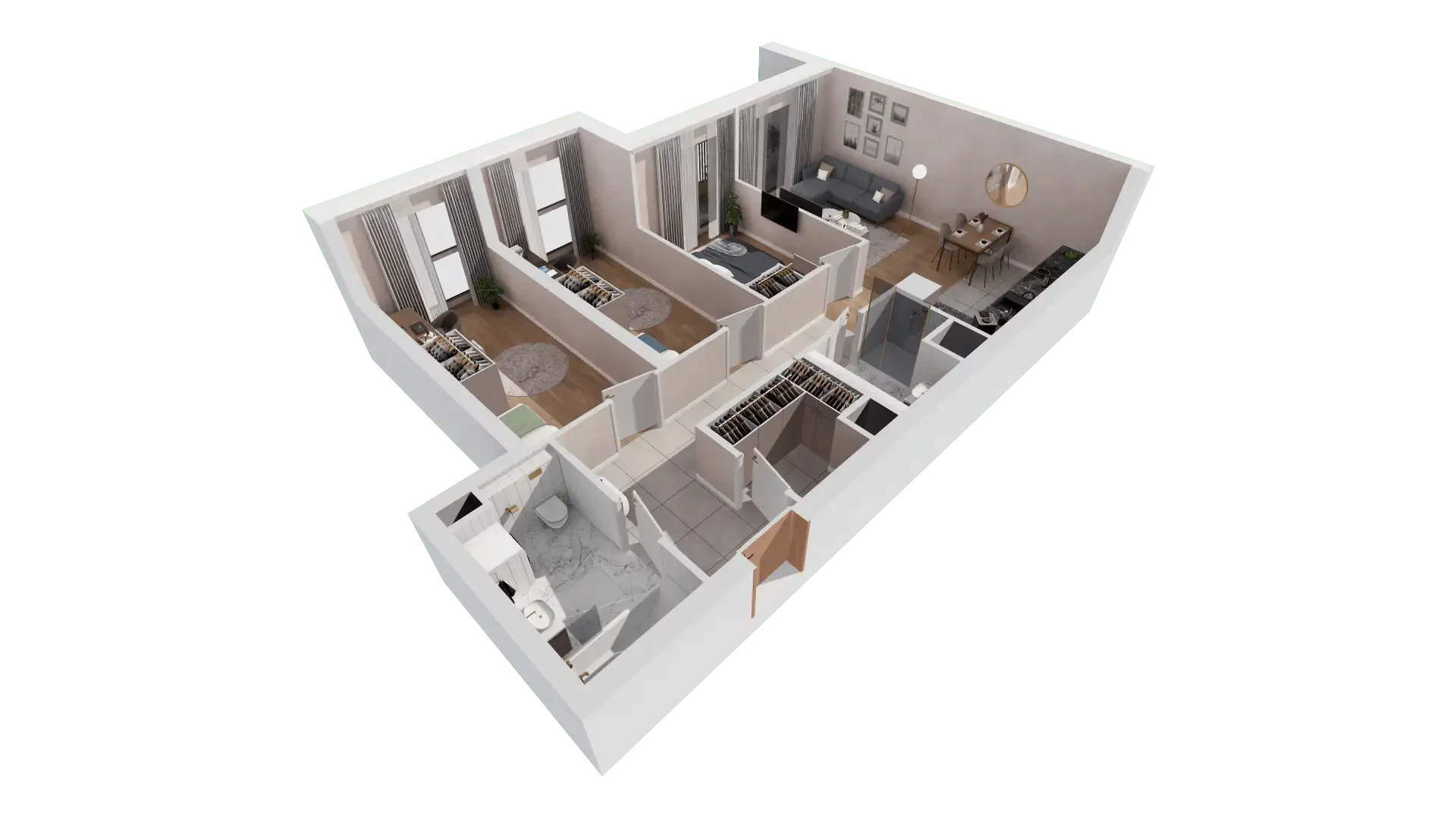 4 pokoje, mieszkanie 82,34 m², piętro 7, oferta nr 1B.7.128, Francuska Park VIIIB, Katowice, Osiedle Paderewskiego-Muchowiec, Muchowiec, ul. Szybowcowa