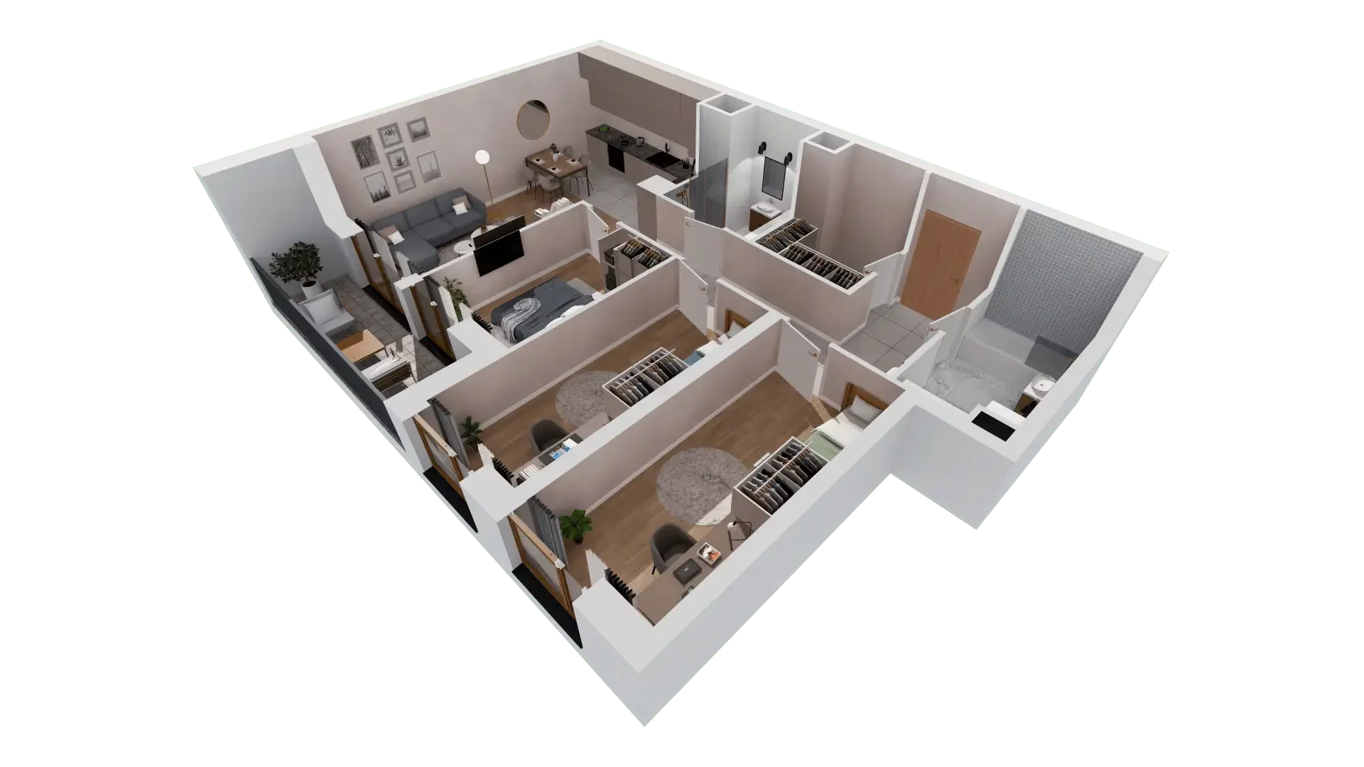 4 pokoje, mieszkanie 82,34 m², piętro 7, oferta nr 1B.7.128, Francuska Park VIIIB, Katowice, Osiedle Paderewskiego-Muchowiec, Muchowiec, ul. Szybowcowa