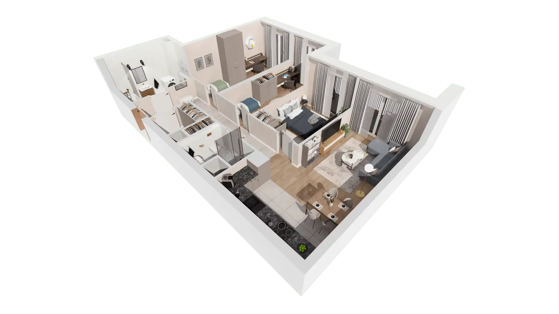 4 pokoje, mieszkanie 82,34 m², piętro 7, oferta nr 1B.7.128, Francuska Park VIIIB, Katowice, Osiedle Paderewskiego-Muchowiec, Muchowiec, ul. Szybowcowa