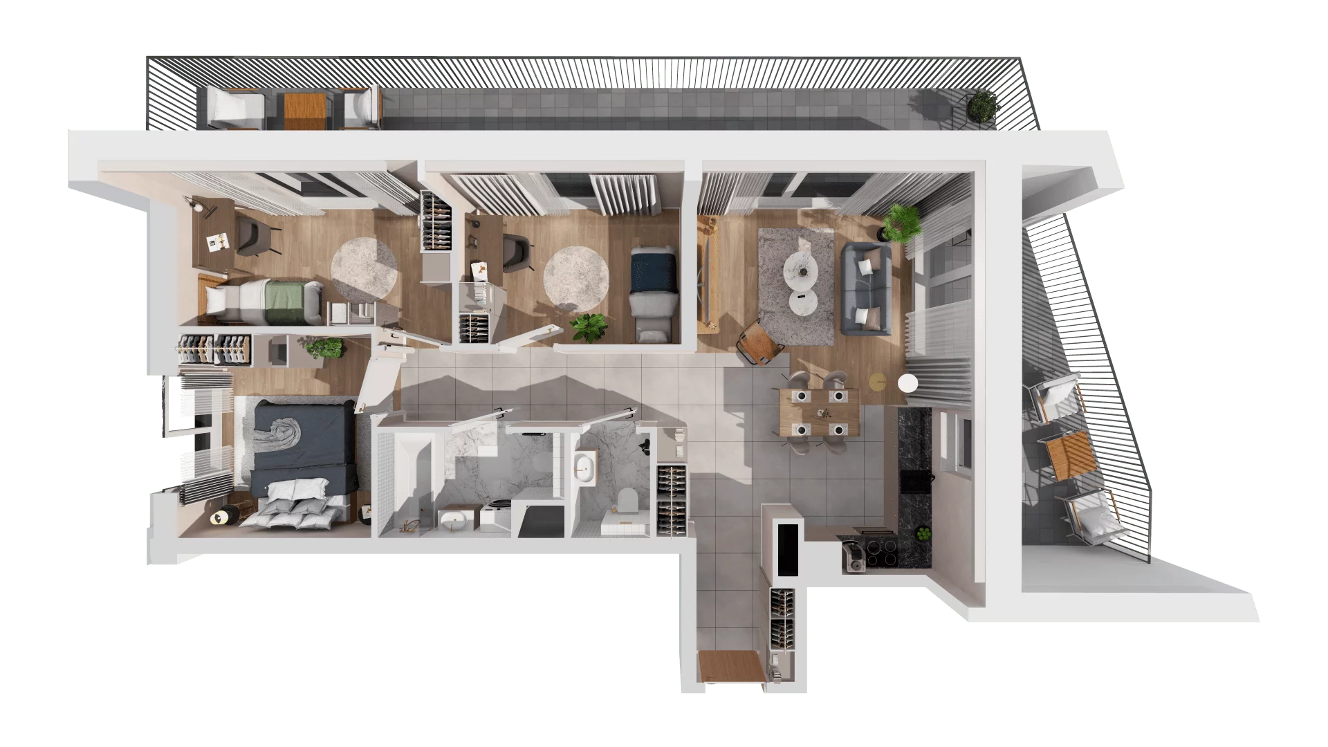4 pokoje, mieszkanie 71,91 m², piętro 5, oferta nr 1-5-58, ATAL Aura II, Łódź, Bałuty, ul. Telefoniczna 15/17