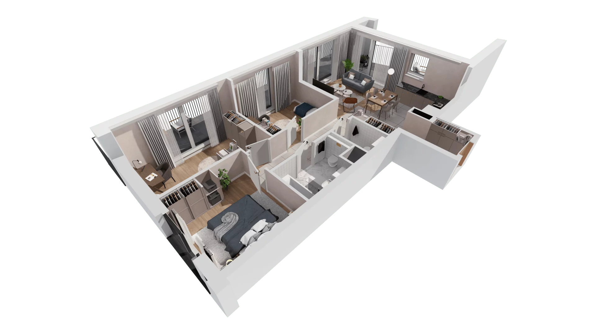 4 pokoje, mieszkanie 71,91 m², piętro 5, oferta nr 1-5-58, ATAL Aura II, Łódź, Bałuty, ul. Telefoniczna 15/17