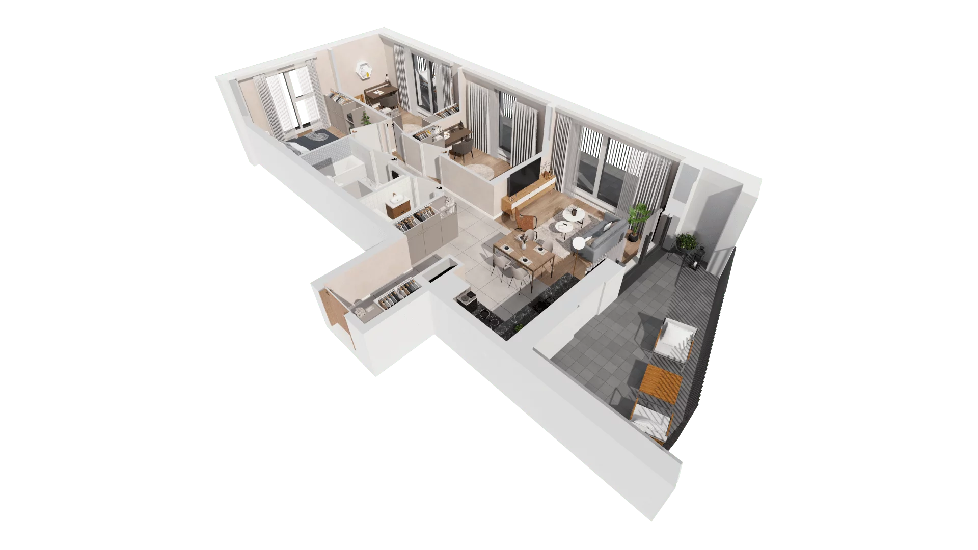 4 pokoje, mieszkanie 71,91 m², piętro 5, oferta nr 1-5-58, ATAL Aura II, Łódź, Bałuty, ul. Telefoniczna 15/17