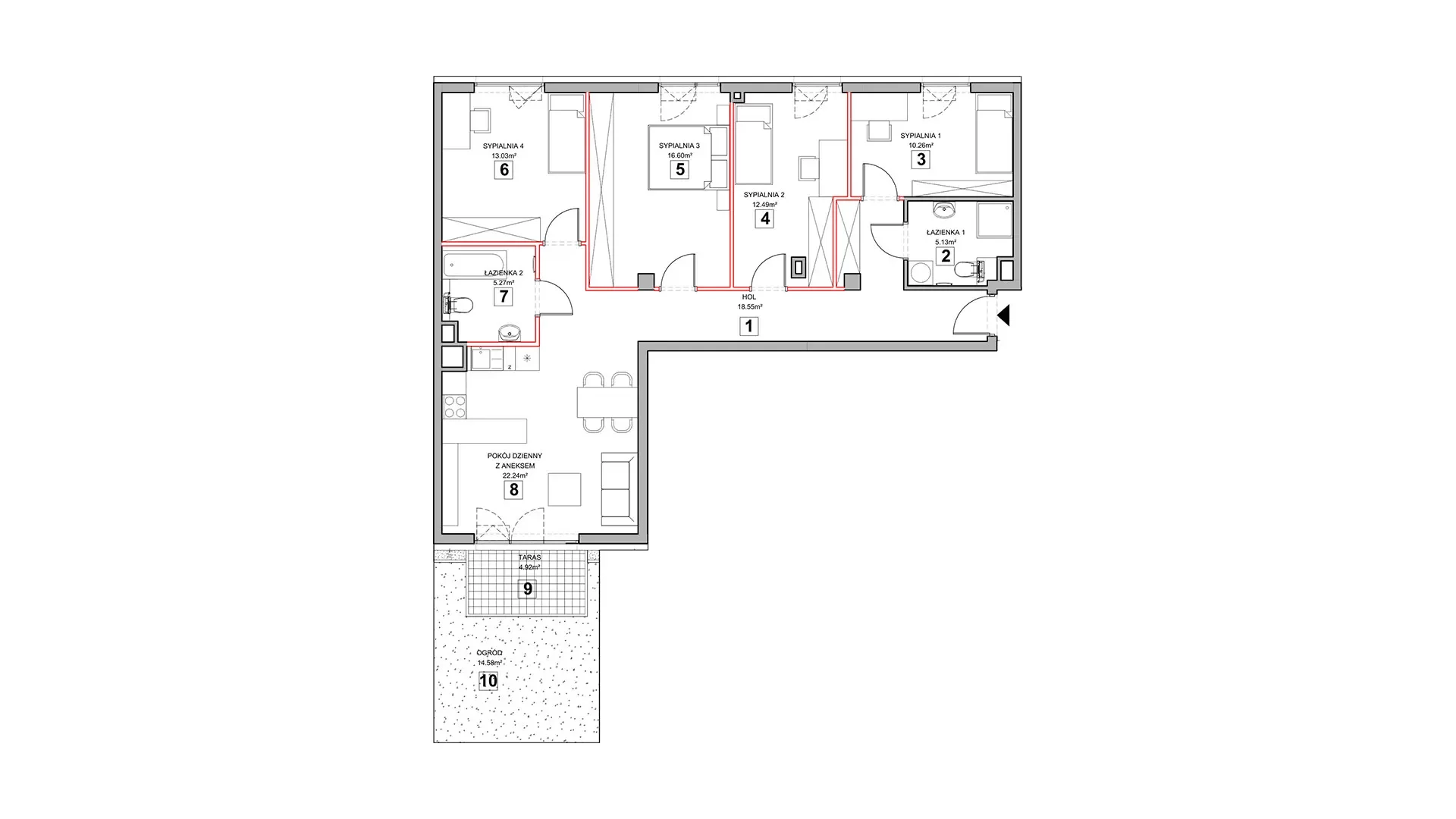 5 pokoi, mieszkanie 106,06 m², parter, oferta nr 2.0.12, Zakątek Harmonia III, Warszawa, Białołęka, Szamocin, ul. Płochocińska