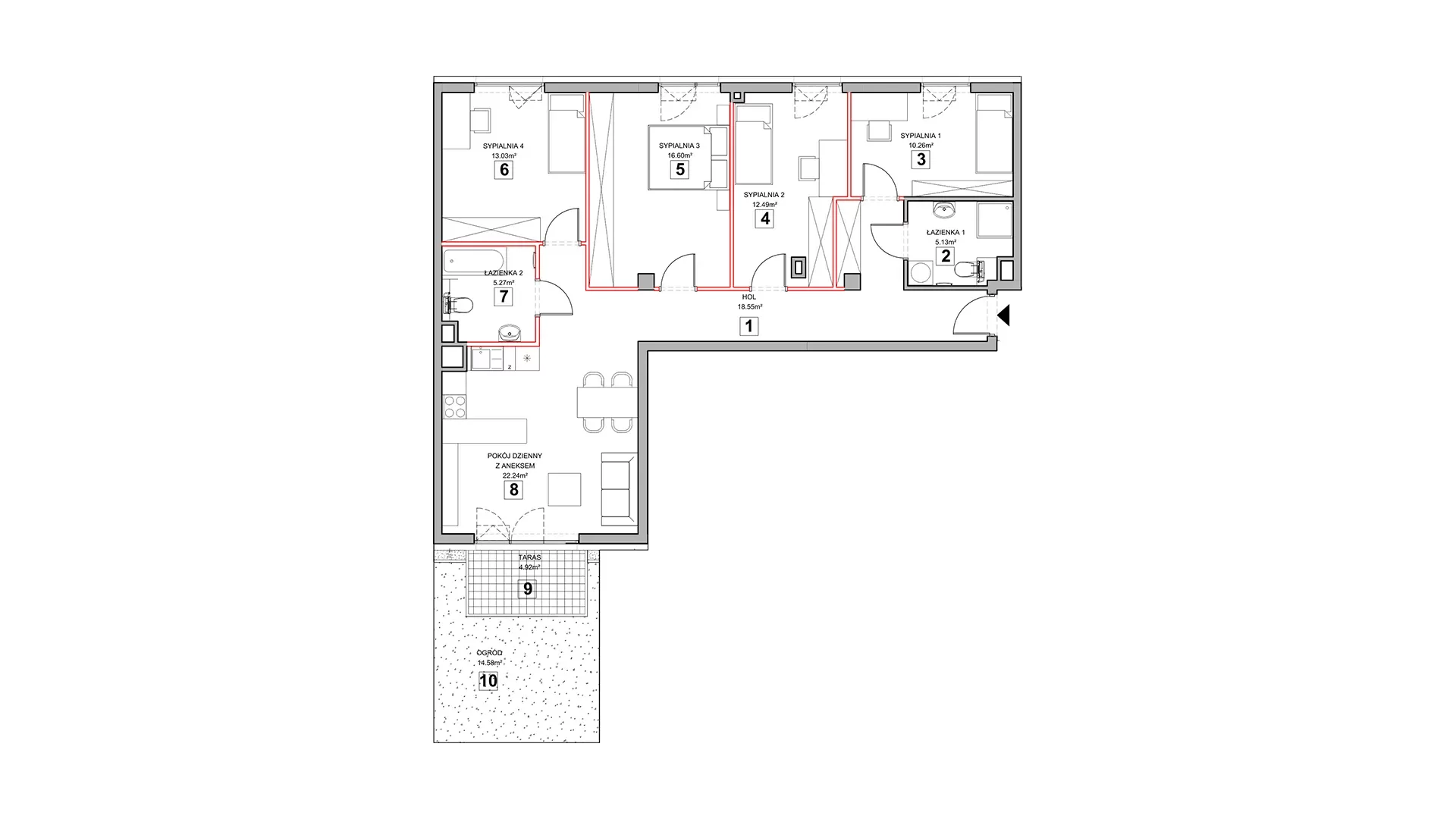 5 pokoi, mieszkanie 106,06 m², parter, oferta nr 3.0.12, Zakątek Harmonia III, Warszawa, Białołęka, Szamocin, ul. Płochocińska