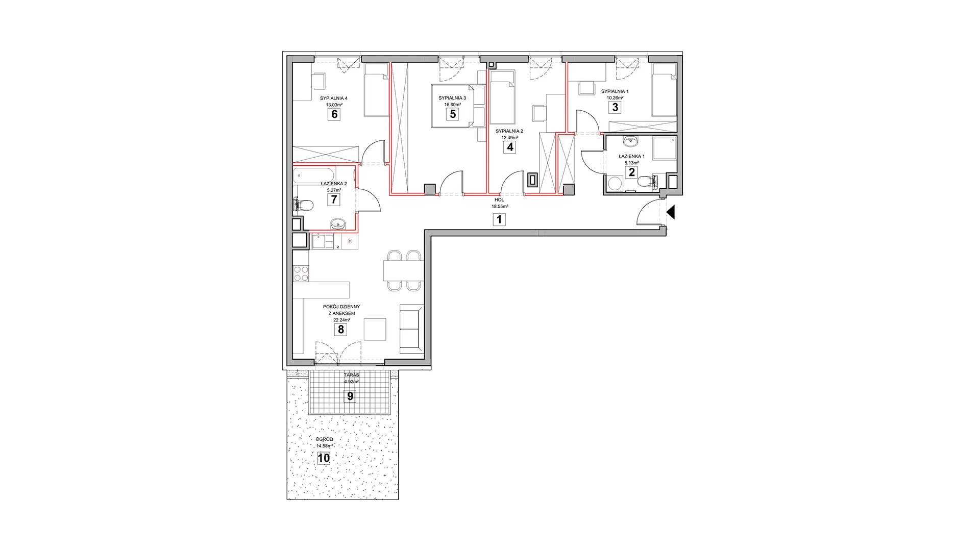 5 pokoi, mieszkanie 106,06 m², parter, oferta nr 4.0.12, Zakątek Harmonia III, Warszawa, Białołęka, Szamocin, ul. Płochocińska