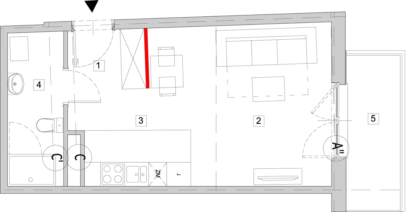 Apartament inwestycyjny 30,74 m², piętro 3, oferta nr E2-3-H1, ATAL City Square - apartamenty inwestycyjne, Wrocław, Przedmieście Oławskie, Krzyki, ul. gen. Kazimierza Pułaskiego