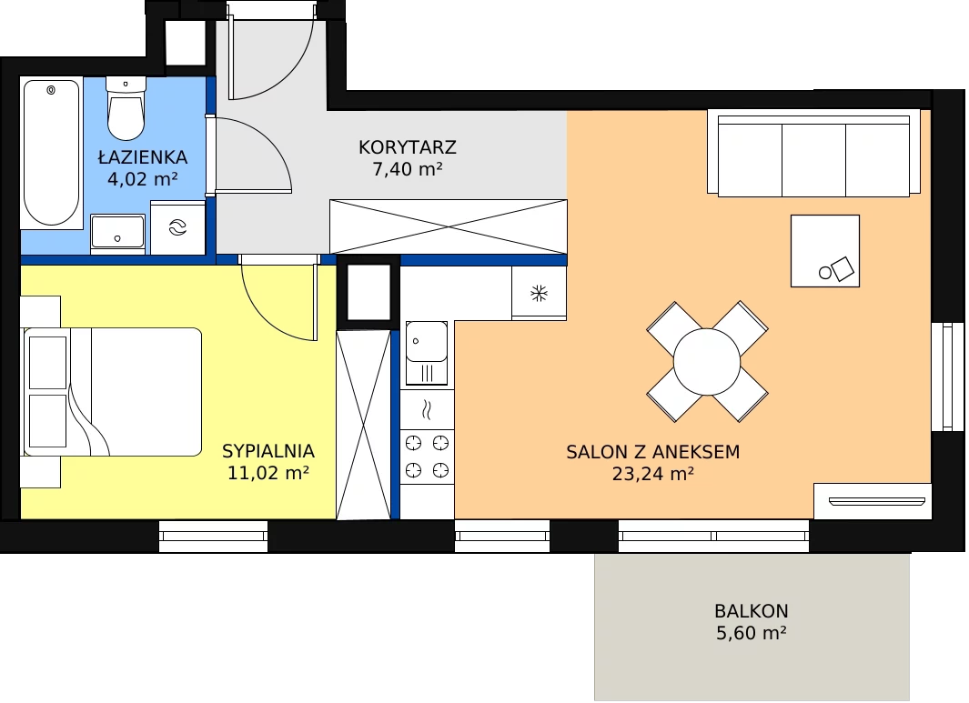 Zalety mieszkania 45.67 m², P10.01.4.21