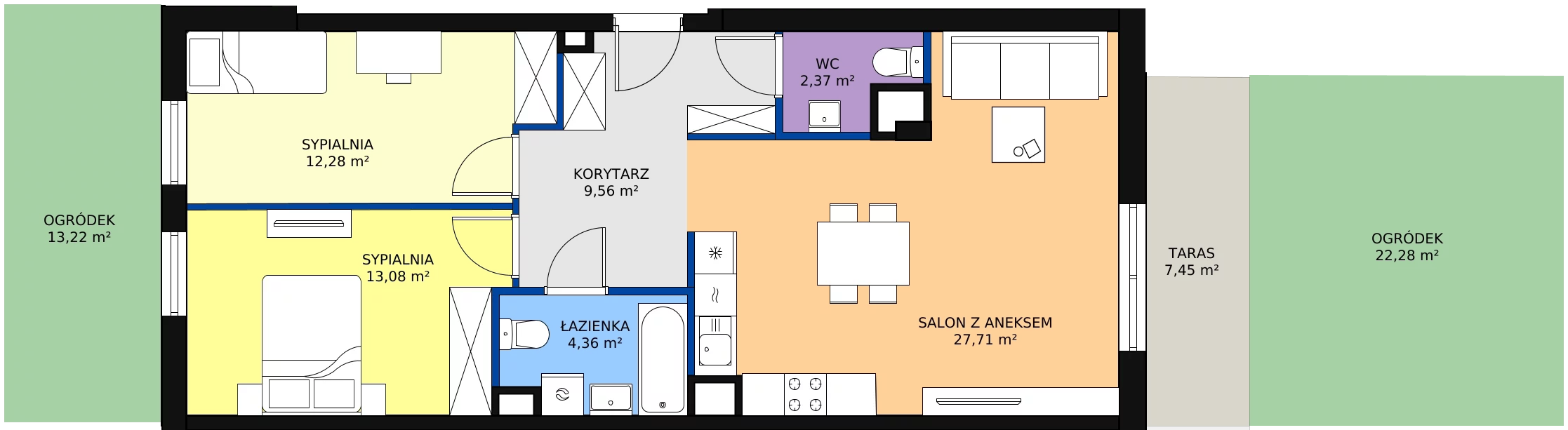 Zalety mieszkania 69.36 m², P10.02.0.30