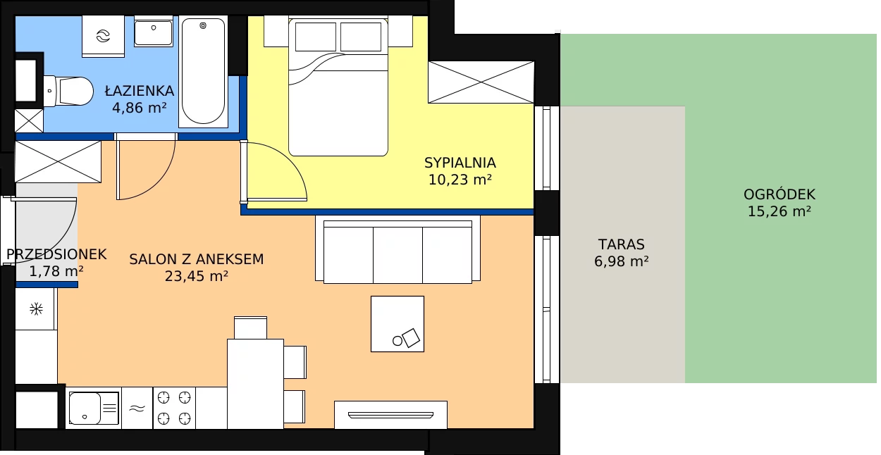 Zalety mieszkania 40.32 m², P10.03.0.49