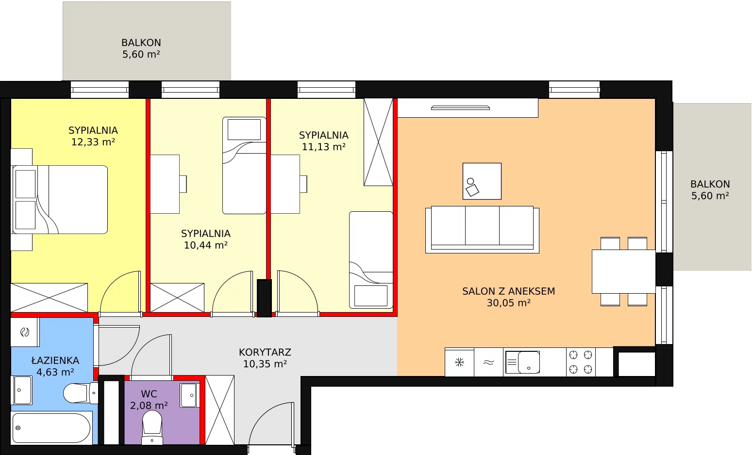Nowe mieszkanie, 81,01 m², 4 pokoje, 3 piętro, oferta nr P10.04.3.84