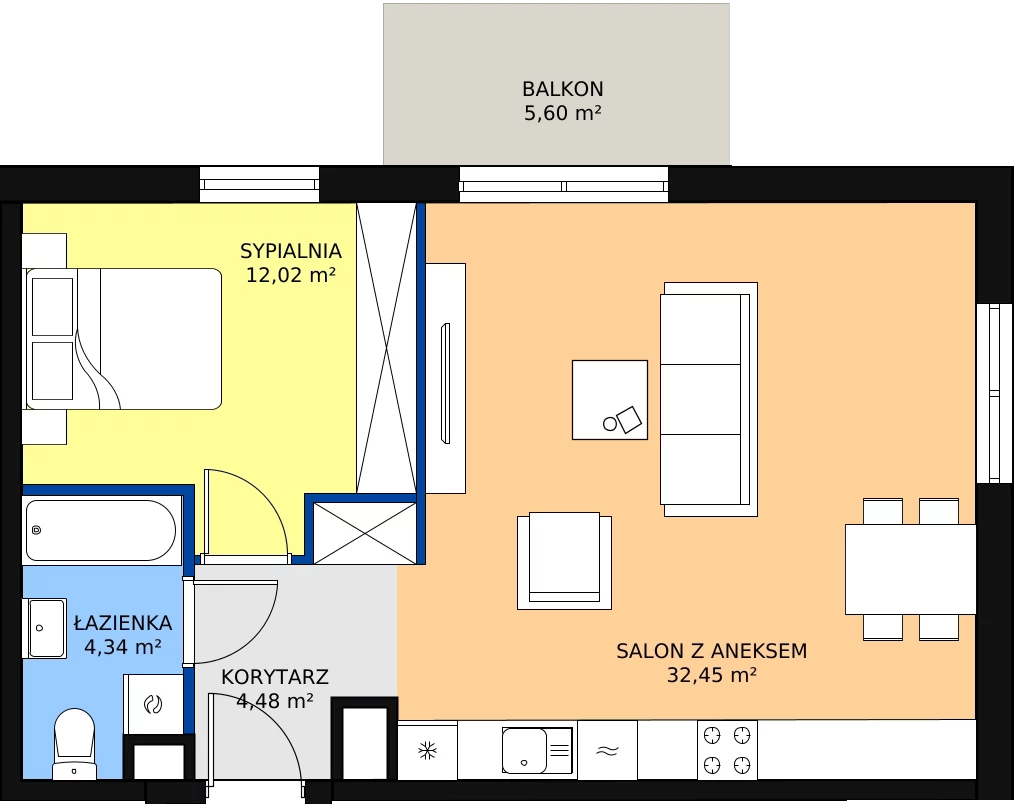 Zalety mieszkania 53.29 m², P11.06.2.155