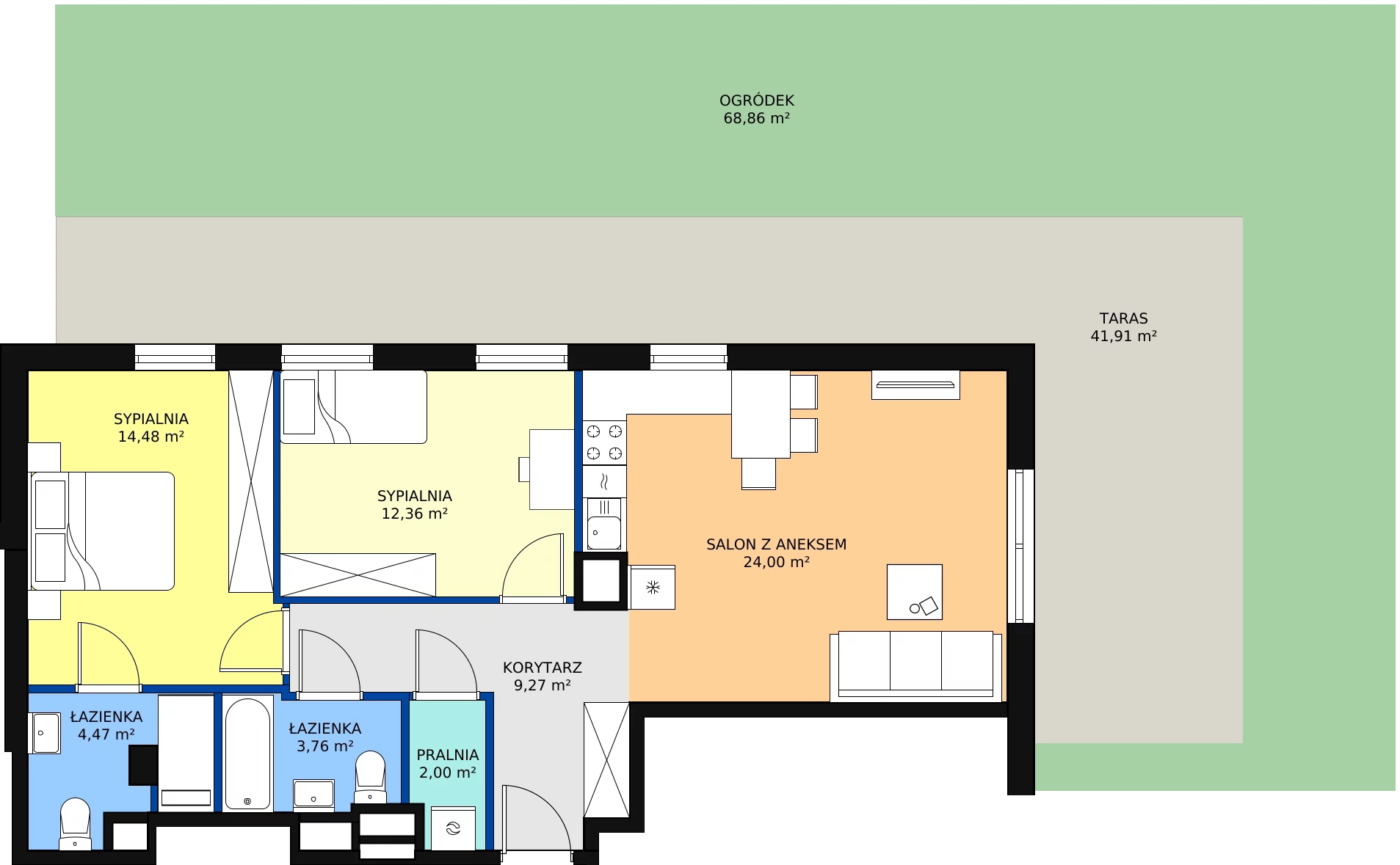 Zalety mieszkania 71.13 m², P9.01.0.3