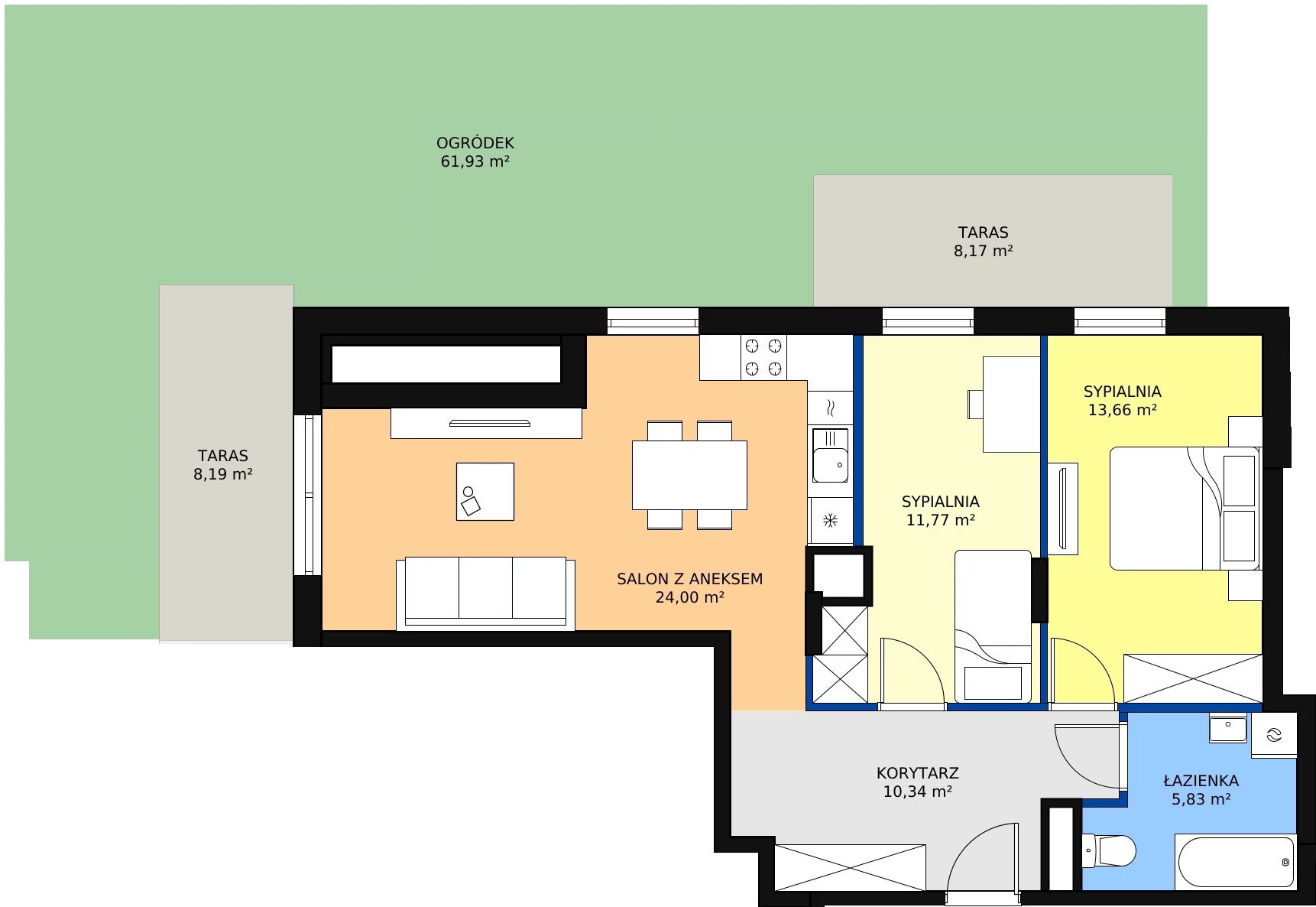 Zalety mieszkania 65.69 m², P9.01.0.9