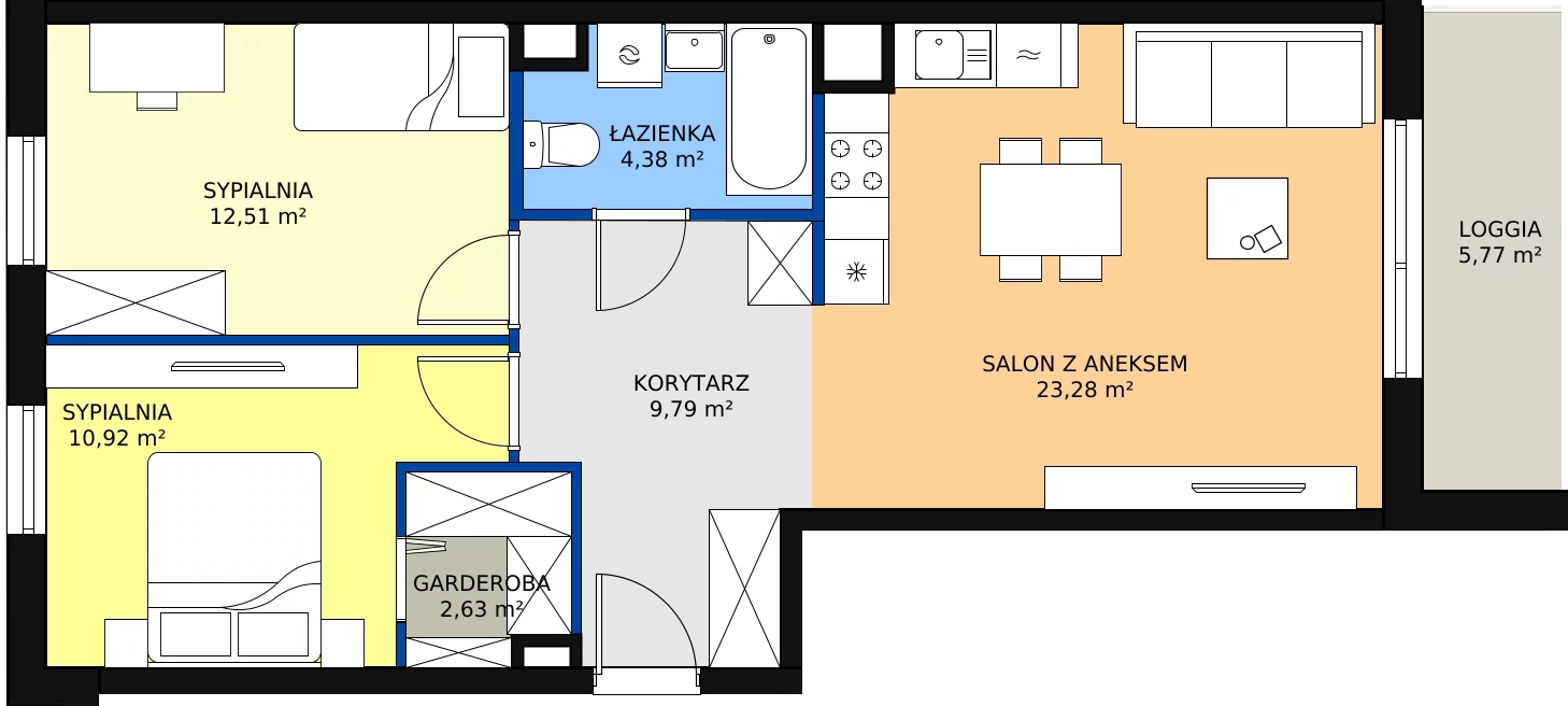 Zalety mieszkania 63.6 m², P9.03.1.74
