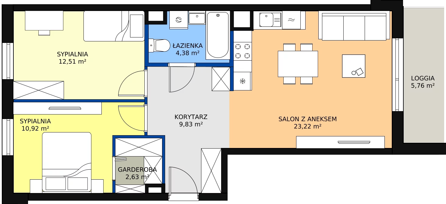 Zalety mieszkania 63.66 m², P9.03.5.86