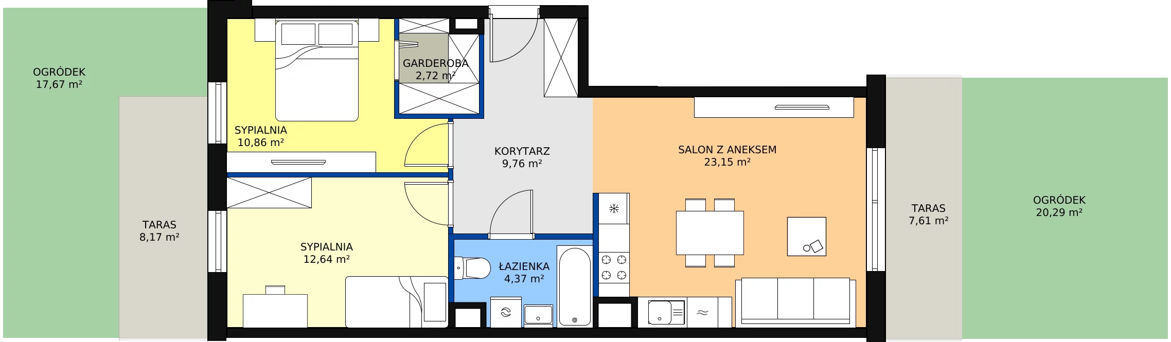 Zalety mieszkania 63.56 m², P9.03.0.73