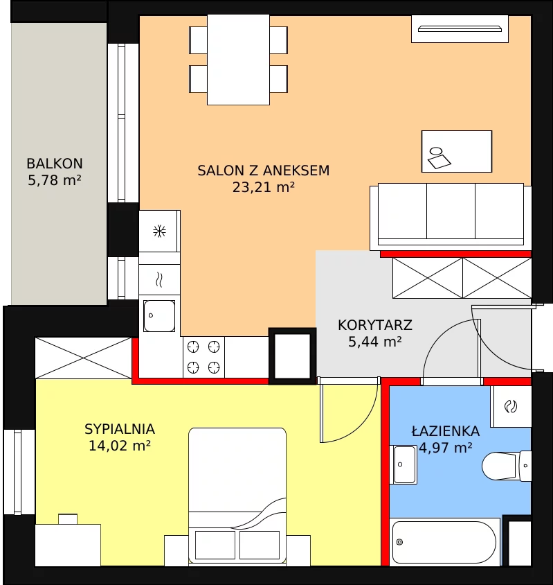 Mieszkanie 47,64 m², piętro 3, oferta nr A13, Niebieski Bursztyn, Reda, ul. Bosmańska