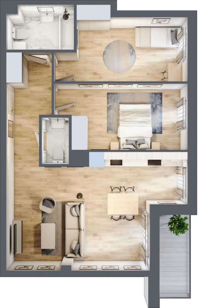 3 pokoje, mieszkanie 67,42 m², piętro 6, oferta nr A37, Niebieski Bursztyn, Reda, ul. Bosmańska
