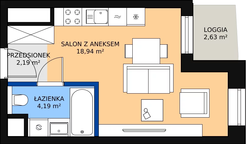1 pokój, apartament 25,32 m², piętro 10, oferta nr A-10-133A, ATAL Olimpijska, Katowice, Bogucice, ul. Olimpijska / al. Korfantego