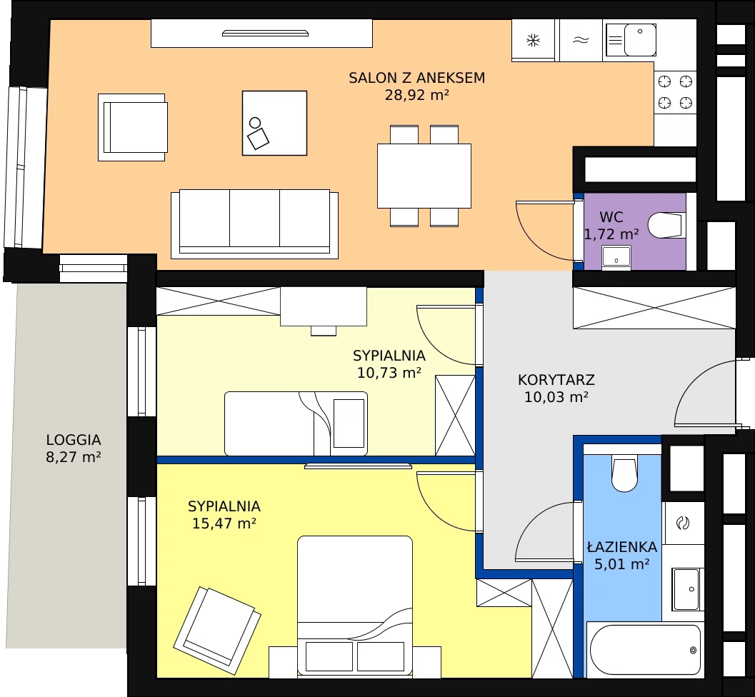 Zalety apartamentu 71.88 m², C-17-198C