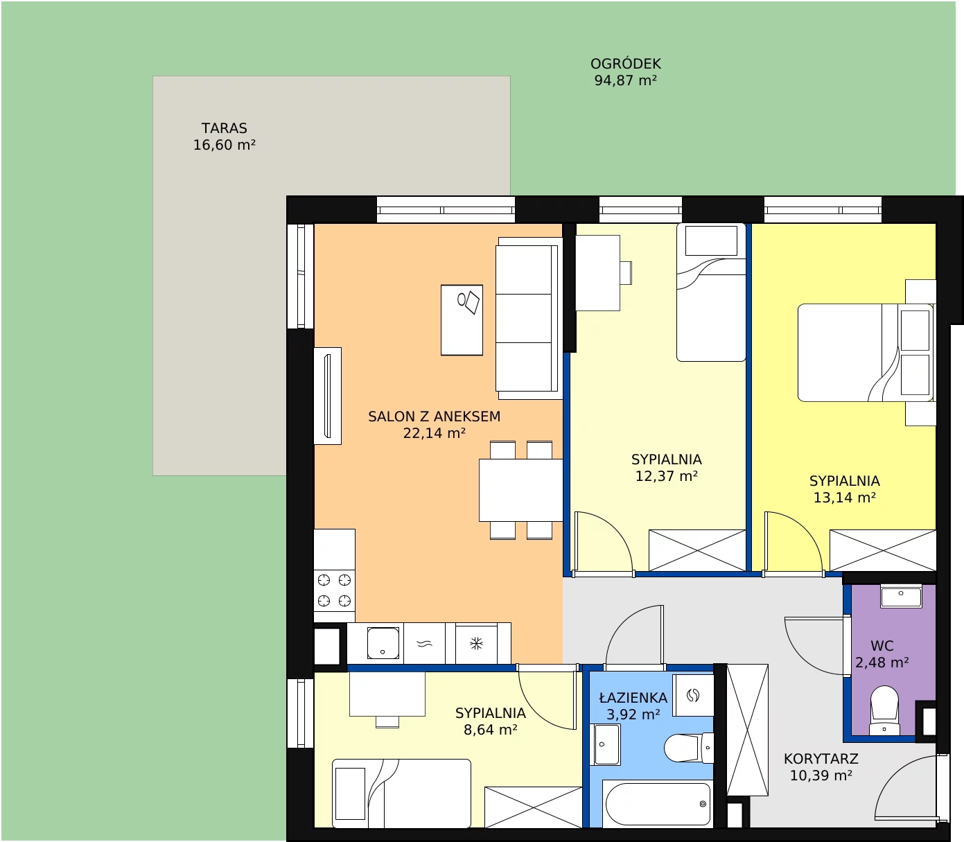 Zalety mieszkania 73.08 m², B5-03