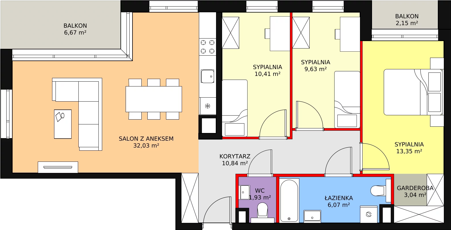 4 pokoje, mieszkanie 87,30 m², piętro 1, oferta nr D.1.7, ATAL Symbioza, Gdynia, Cisowa, ul. Kcyńska