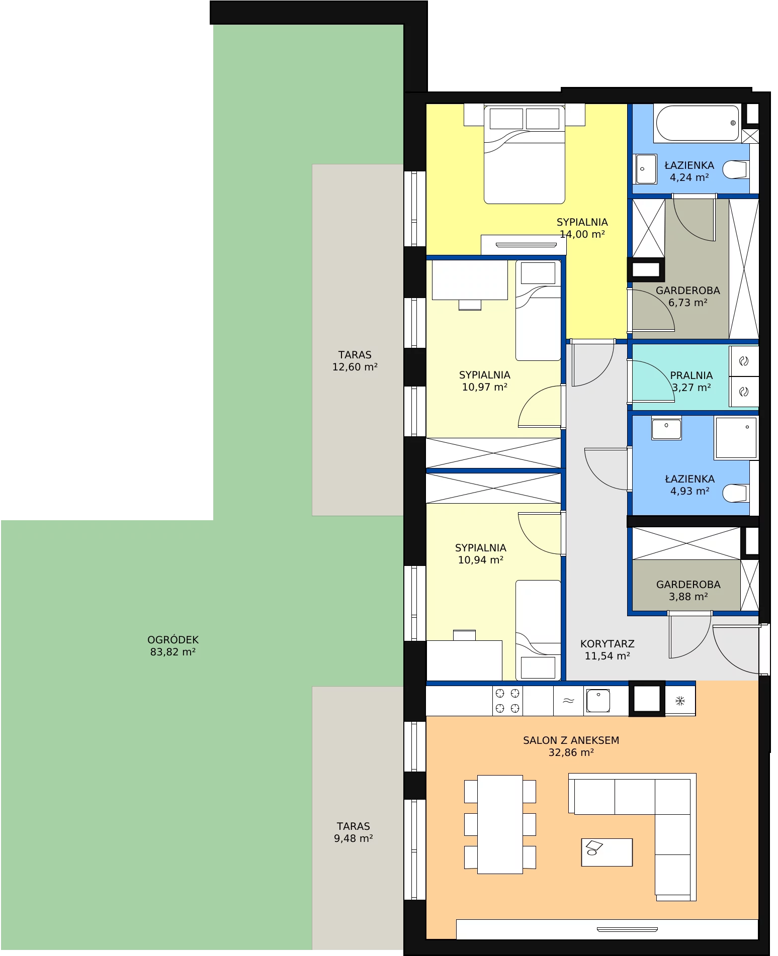 4 pokoje, apartament 103,36 m², parter, oferta nr 2G.0.221, Ogrody Geyera Apartamenty, Łódź, Śródmieście, ul. Piotrkowska 293/305
