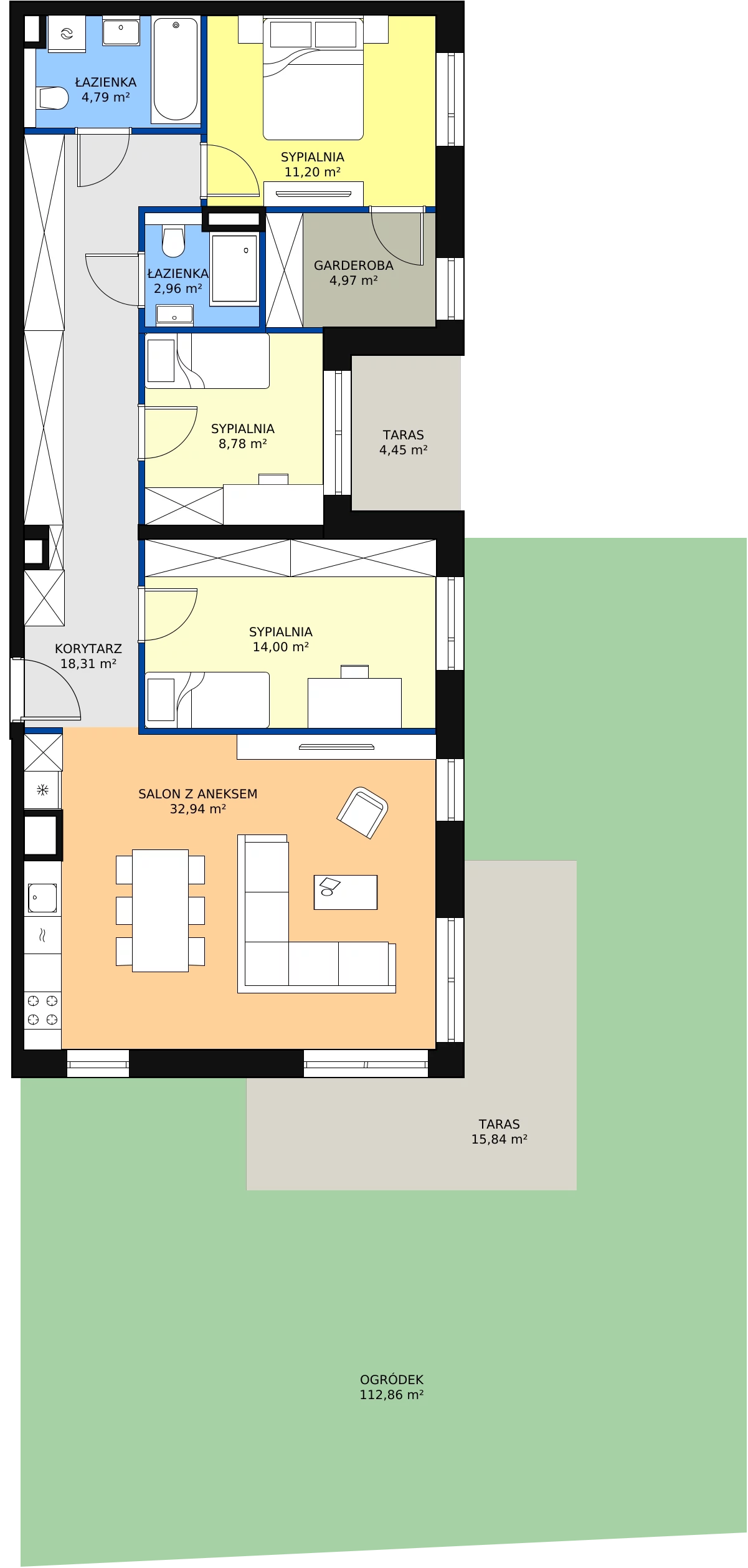 4 pokoje, apartament 97,95 m², parter, oferta nr 2H.0.267, Ogrody Geyera Apartamenty, Łódź, Śródmieście, ul. Piotrkowska 293/305