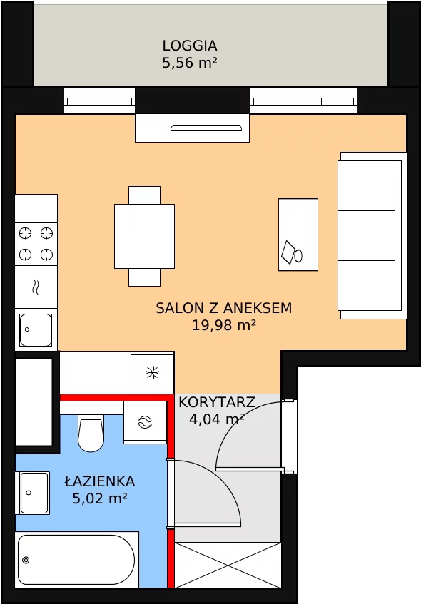 Mieszkanie 29,04 m², piętro 2, oferta nr 2G.2.231, Ogrody Geyera Apartamenty, Łódź, Śródmieście, ul. Piotrkowska 293/305