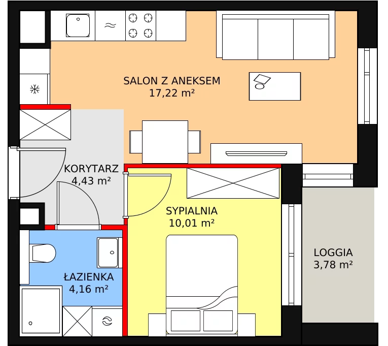 Mieszkanie 35,82 m², piętro 2, oferta nr 2H.2.296, Ogrody Geyera Apartamenty, Łódź, Śródmieście, ul. Piotrkowska 293/305